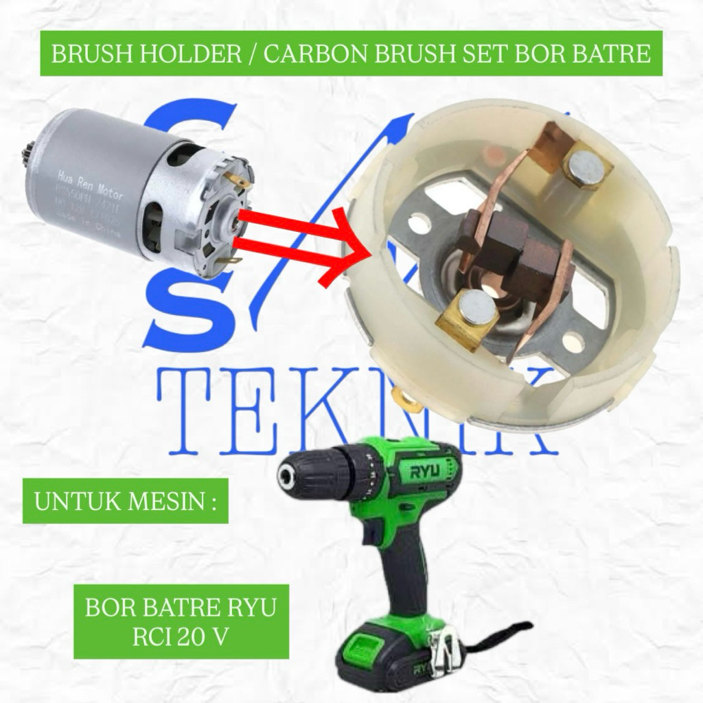 CARBON BRUSH HOLDER SET BOR BATRE RYU RCI20V ARANG BOR BATRE RYU RCI20V