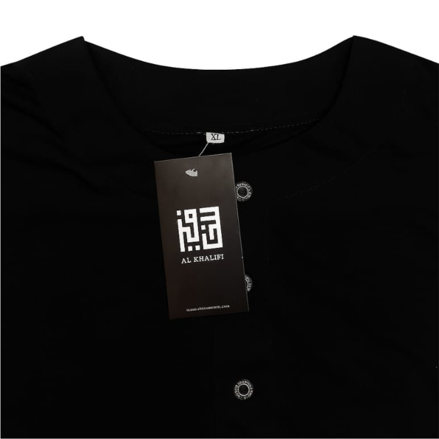 best sale al-khalifi - kurta pakistan bahan kaos lengan 3/4 baju koko - putih tulang