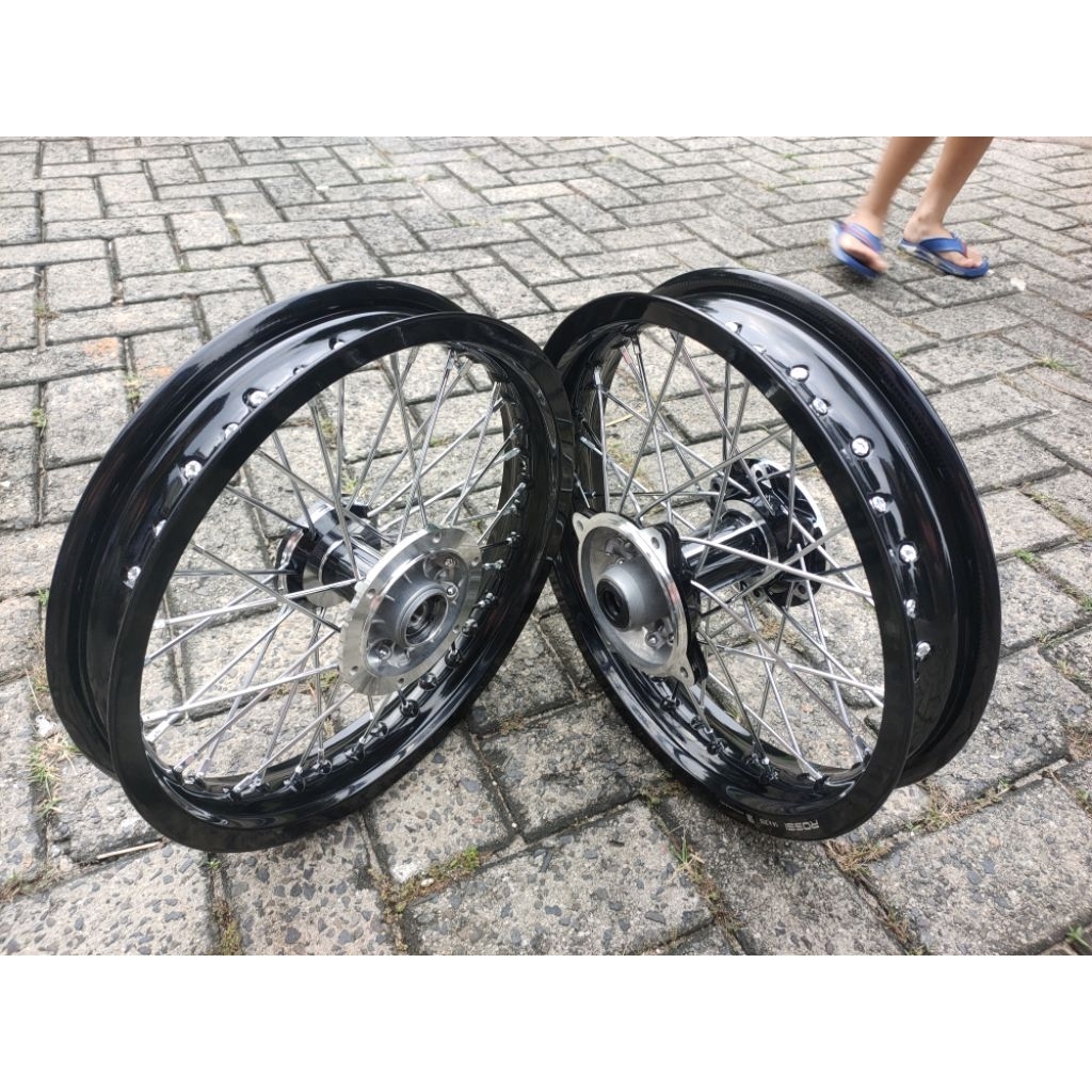 velg KLX set +cakram depan dan belakang UK velg 185/215/14