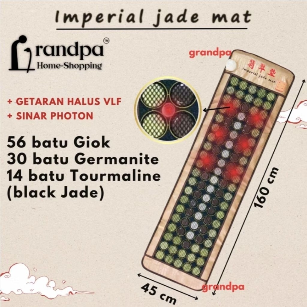 GRANDPA Matras kesehatan Imperial Jade Mat / Jade Mat Voye Besi Tahan Karat Kasur Terapi Matras Tera
