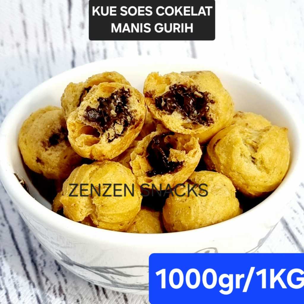 

KUES SOES COKELAT 1KG KILOAN KUE SOES COKELAT LUMER ZENZEN SNACKS