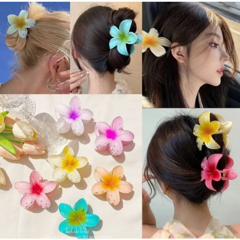 Jepitan Rambut Bunga Jepit Rambut Bunga Kamboja Jepit Poni Kunciran Rambut Bunga Jepit Rambut Korea 