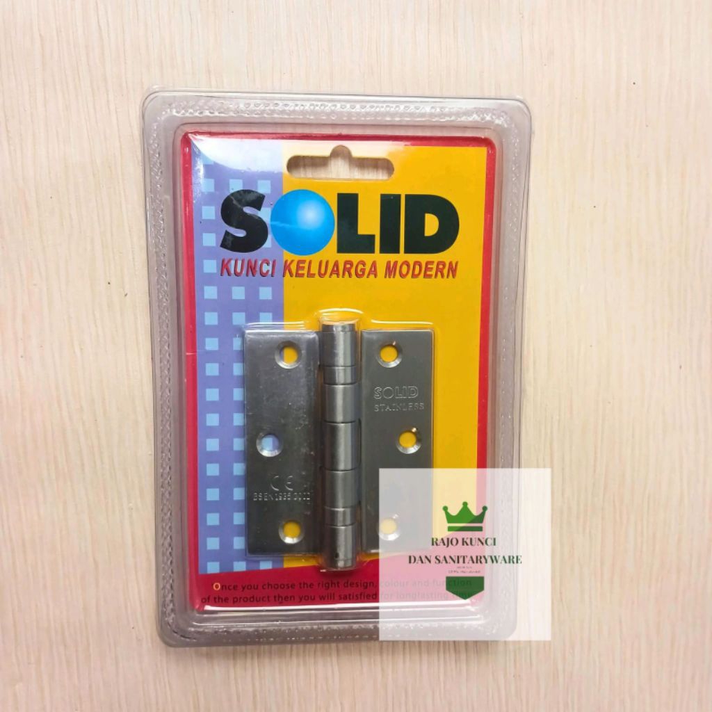 Engsel jendela SOLID 3inch stainless steel blister