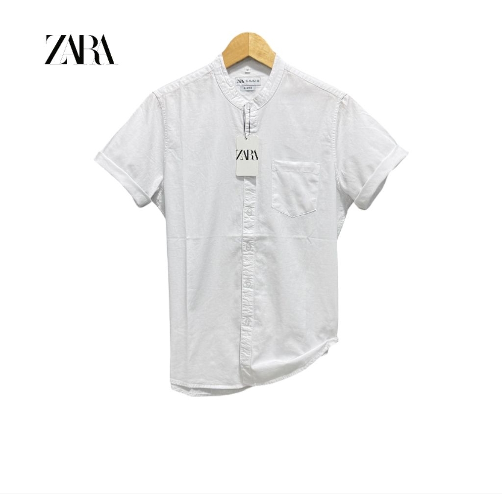 Kemeja Kerah Shanghai Premium Zara || Kemeja Pendek Shanghai || Kemeja Polos Pria Shanghai