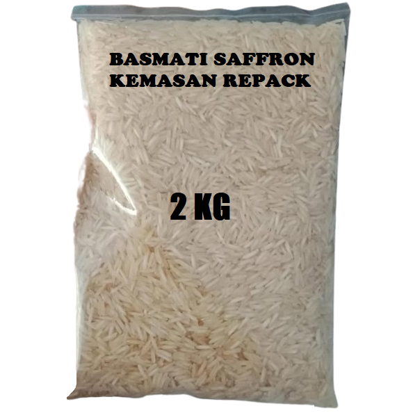 

Beras Basmati SAFFRON Creamy Sella Kemasan Repack 2kg Basmati Rice