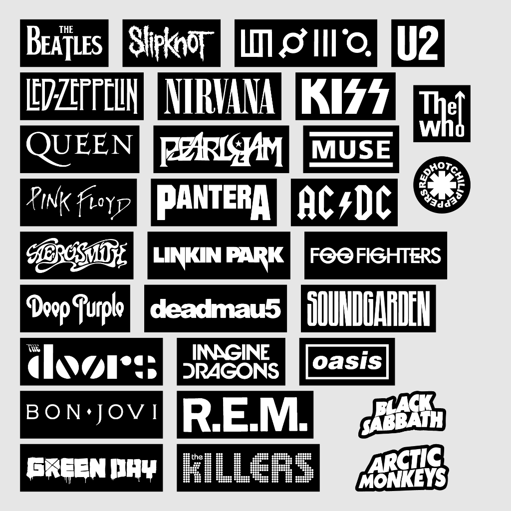 

Stiker Band Rock Aesthetic Black and White Stiker Motor, Tumbler, HP, Buku, Laptop, koper, setiker pack