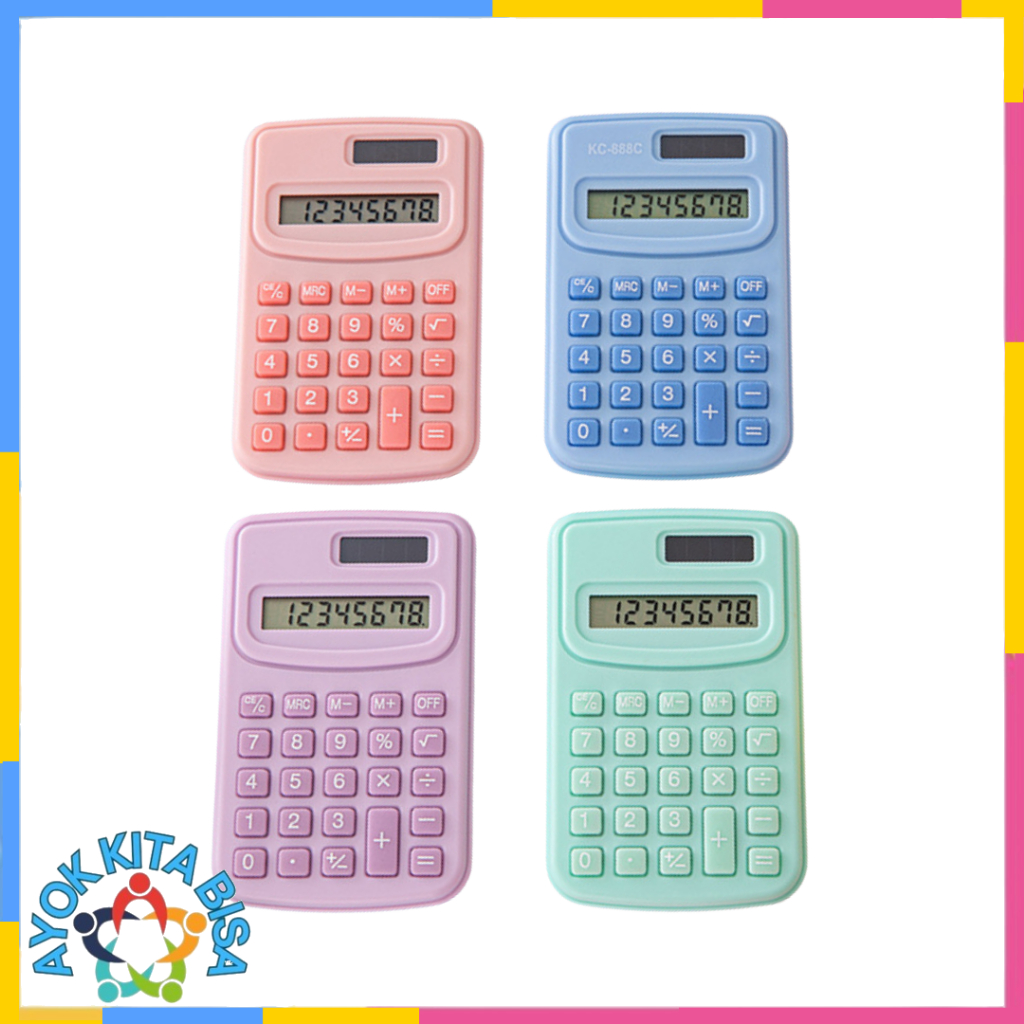 

AKB Kalkulator Mini Warna Warni Pastel Kalkulator Kecil 8 Digit Calculator Mini Pocket Full Color Warna Macaroon Lucu Kalkulator Portable Praktis Untuk Anak Sekolah Pelajar Mahasiswa Belajar Ujian Kantor