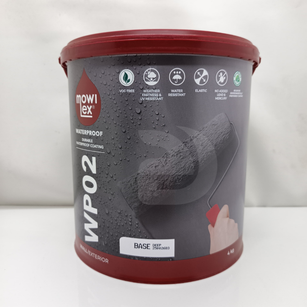 Mowilex WP02 Waterproof Cat Anti Bocor 4kg / Cat Pelapis anti bocor / cat ekterior / Mowilex Premium