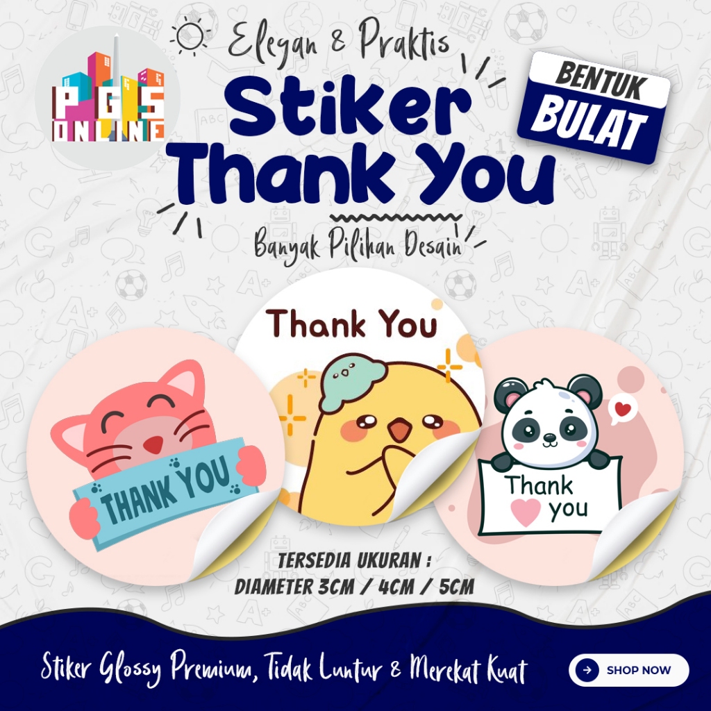 

[40-100 PCS] 07A - STIKER THANK YOU | Sticker Label Logo Terima Kasih Olshop Online Shop Kemasan Packing Packaging Paket