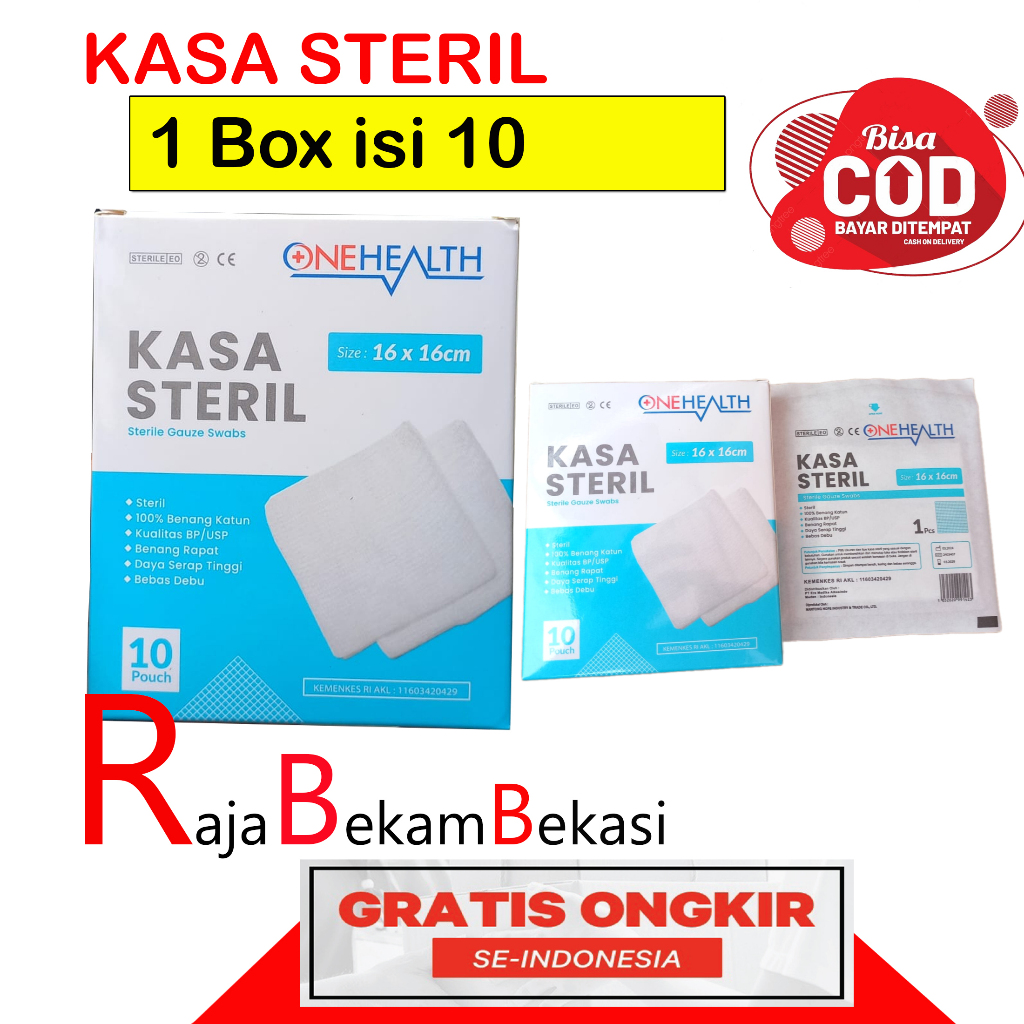 Kasa Steril Onehealth Isi 10 – Perban Luka, Perawatan Jahitan, Medis Sterile