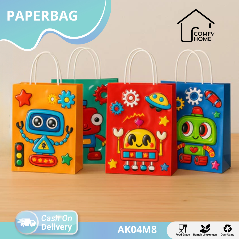 

Paper Bag Birthday / Paper bag Kraft / Tas Kraft Ulang Tahun / Paper Bag Kertas Hadiah Souvenir Ulang Tahun | AK04M8 - AK02M9