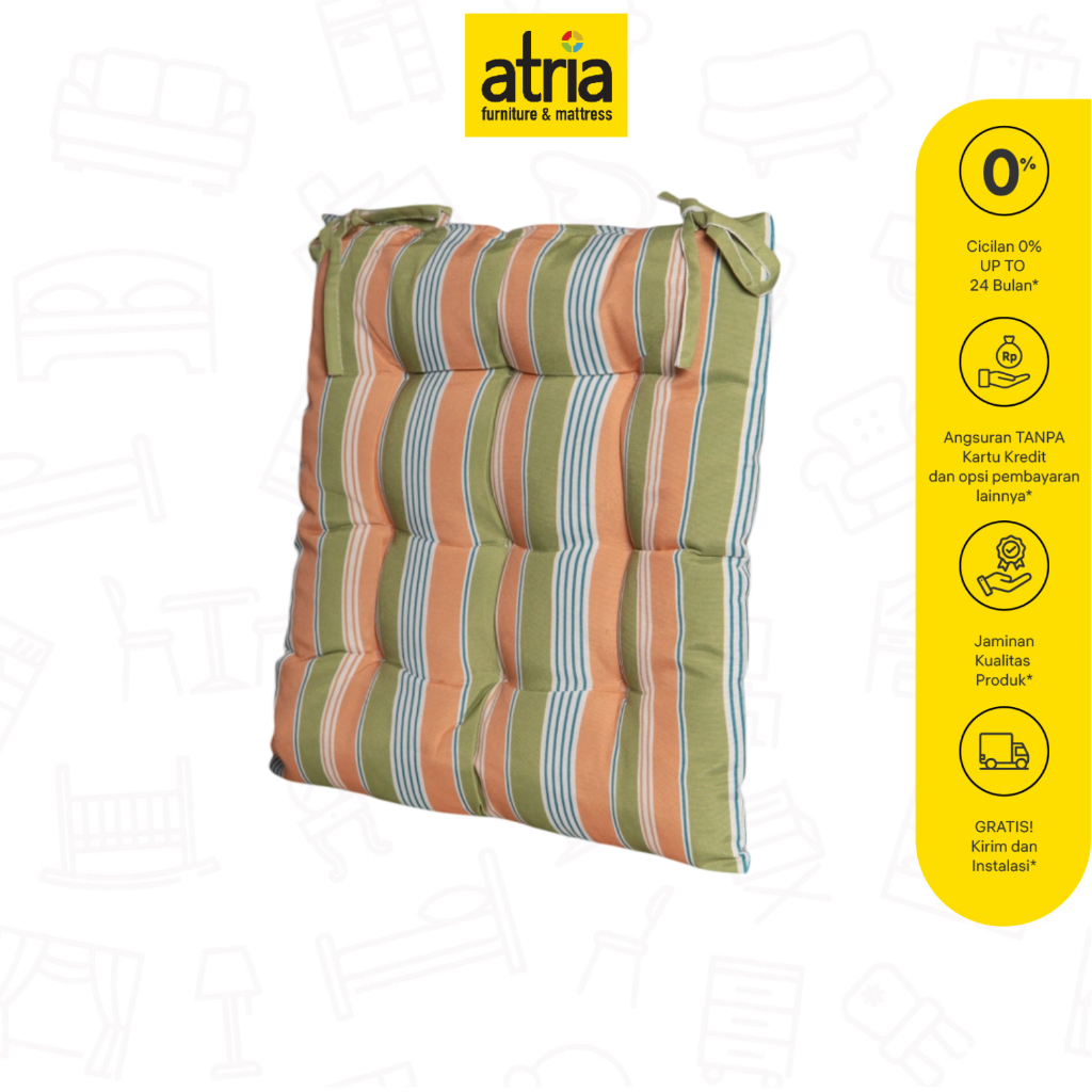 Atria Strippy Chairpad Bantal Duduk Nyaman 43X43CM