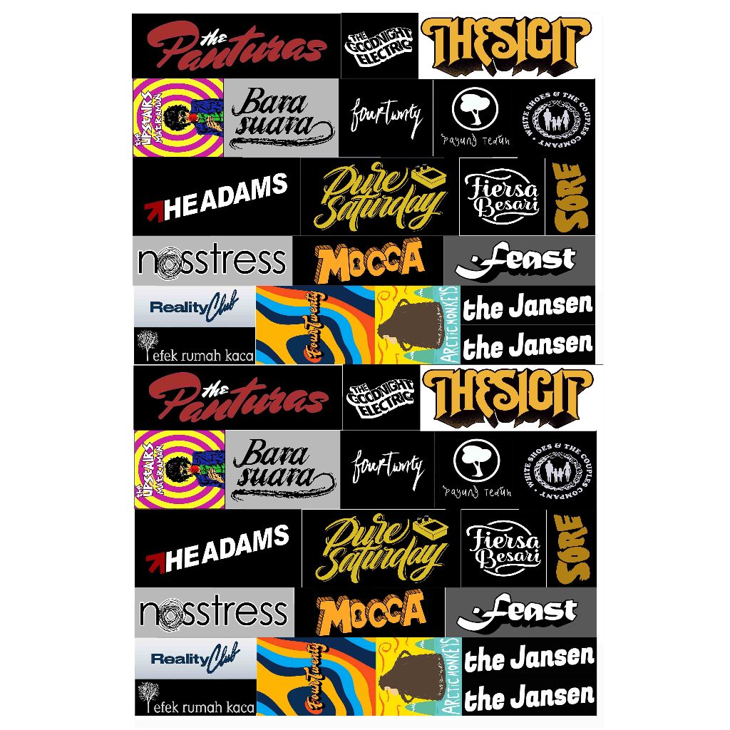 

Sticker Band Indie 1 pax isi 20 pcs + BONUS | Sticker anti air