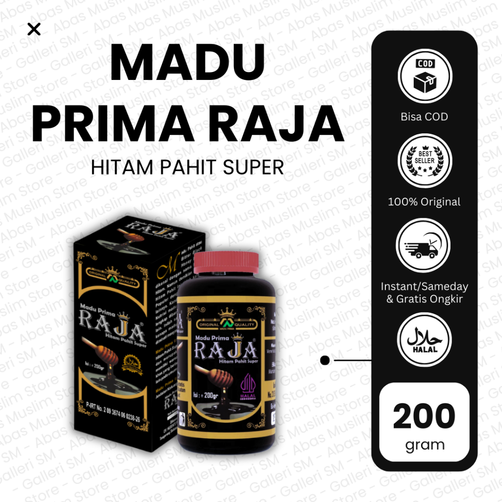 

Madu Prima Raja Hitam Pahit Super 200 gr Herbal Untuk Daya Tahan Tubuh Diabetes Asli Original