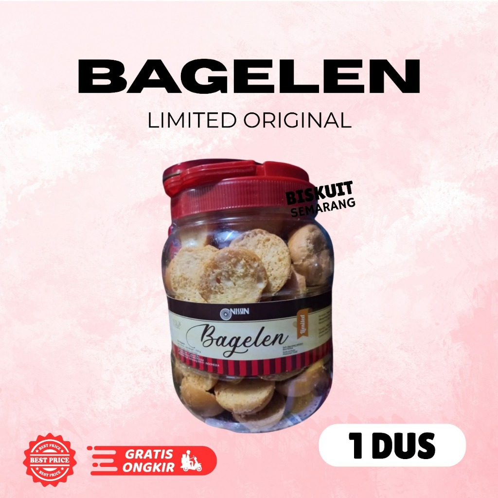 Nissin Bagelen Original 250g Nissin Bagelen Toples 1 KARTON Isi 6 Toples Biskuit Kering