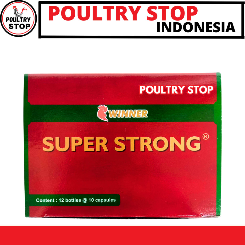 SUPER STRONG AYAM 1 BOX (12BOTOL@10kapsul) - Suplemen Vitamin Multivitamin Ayam Aduan Penambah Stami