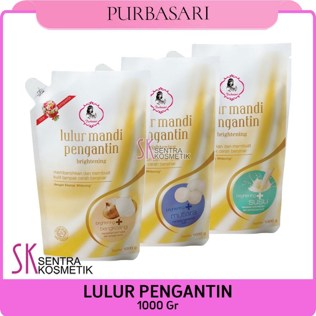 PURBASARI Lulur Penganting 1000 gr Lulur Mandi Body Scrub Kiloan