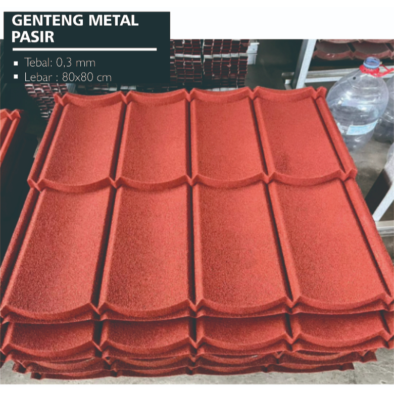 ATAP BAJA RINGAN GENTENG METAL PASIR 2X4 HITAM MERAH