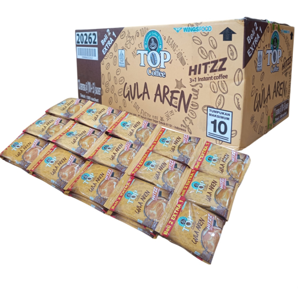 

TOP coffe Gula Aren 22g Hitzz 2in1 Instant Pkt 10 Rtg 150 Sachet