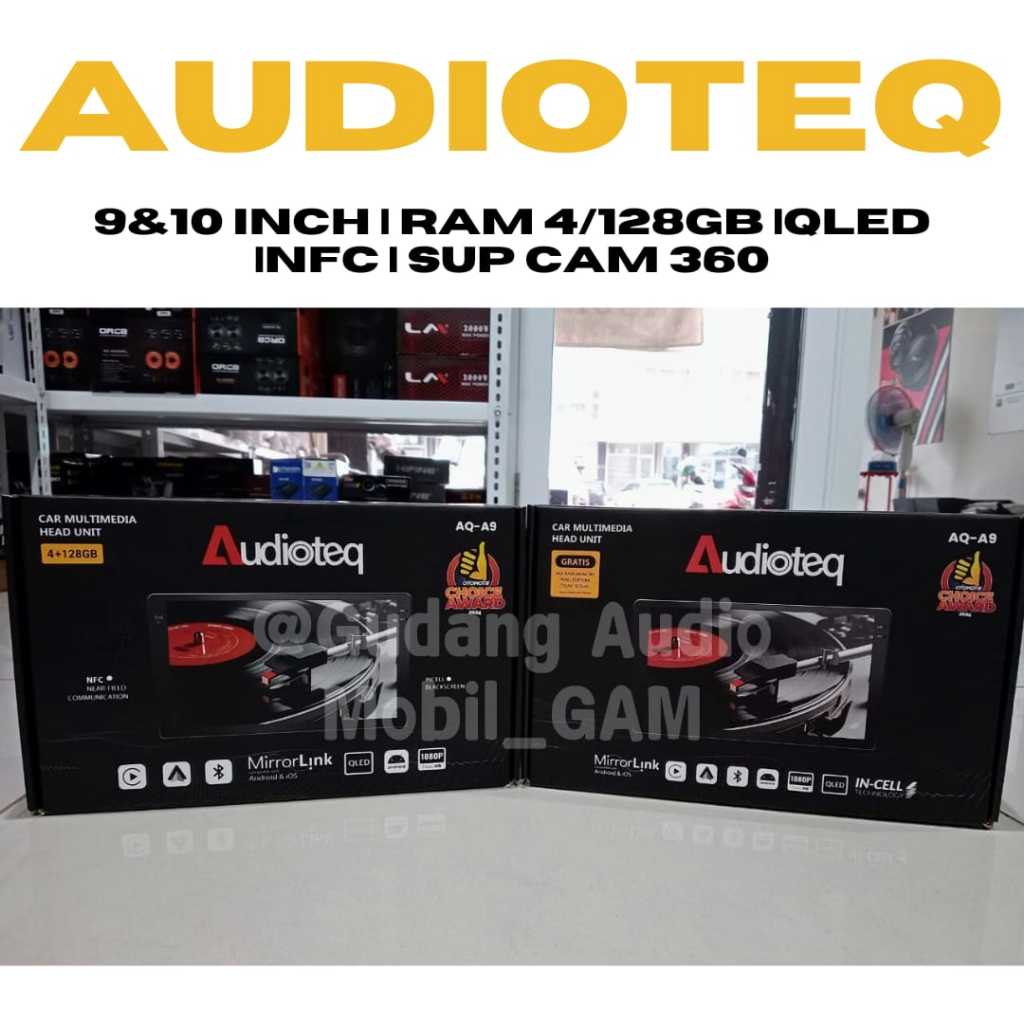 Head unit android Audioteq ram 4+128 support NFC dan Kamera 360
