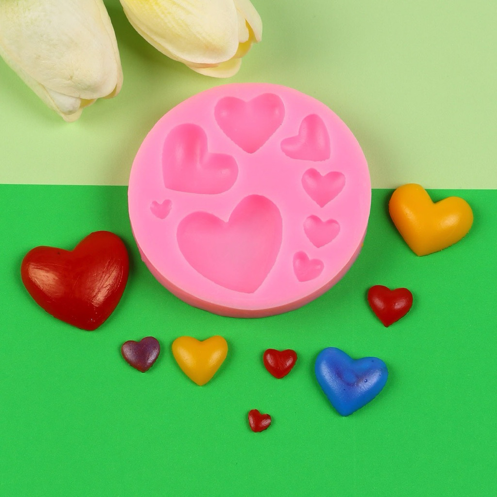 cetakan silikon love cetakan fondant coklat resin