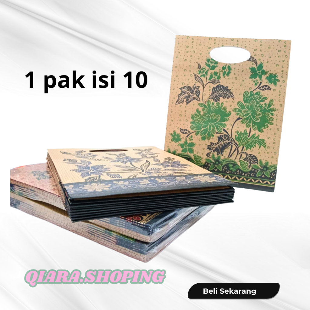 

1 PAK PAPERBAG BATIK OKEY PAPER BAG POND A ISI 10