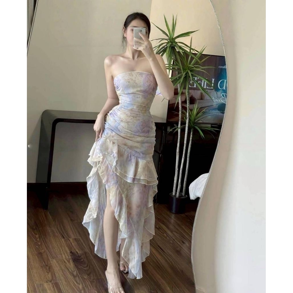 ELXIE - 533SC/Dress wanita sexy/gaun wanita model susun/dress wanita buat ke pesta/gaun wanita mewah