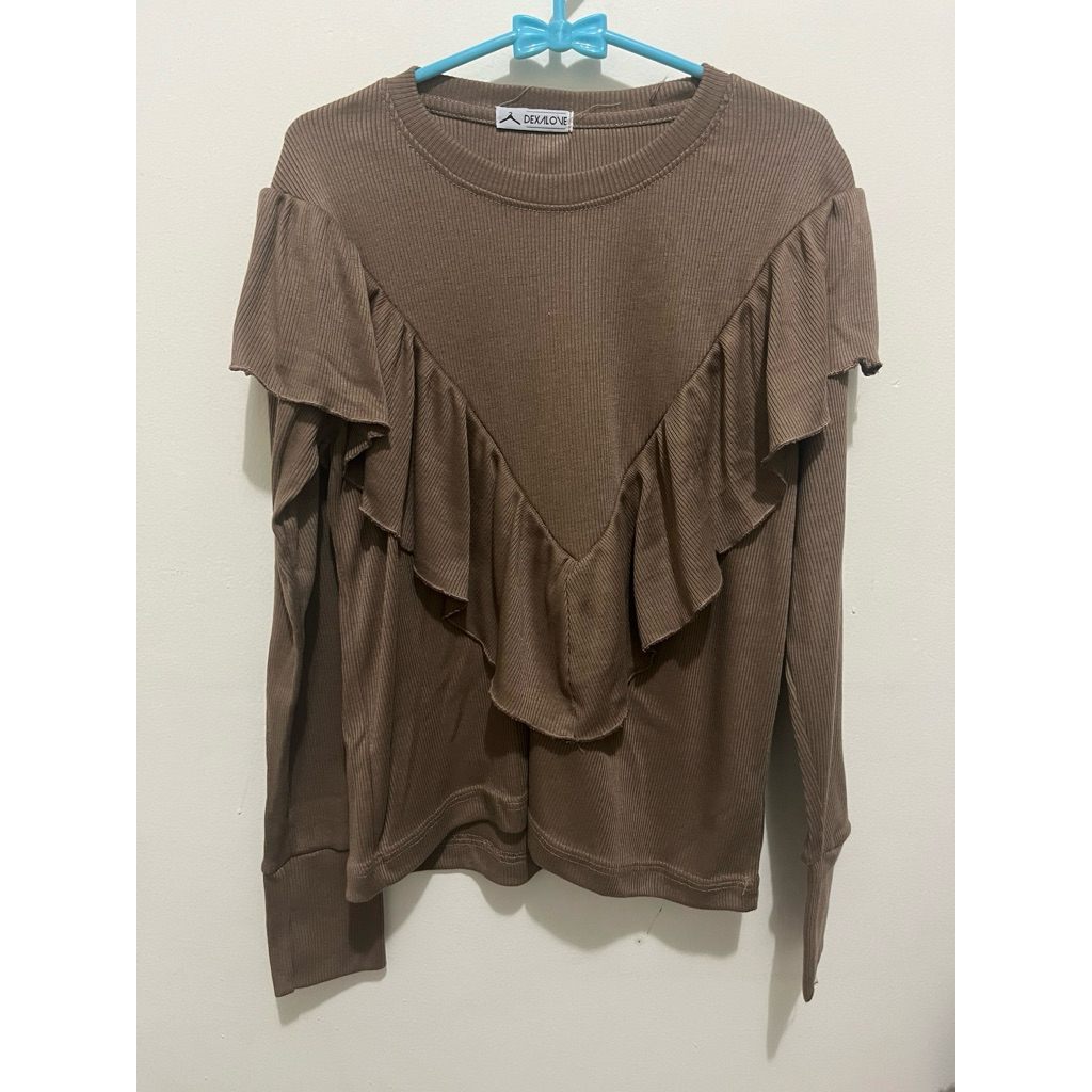 PRELOVE KAOS RUFFLE COKLAT