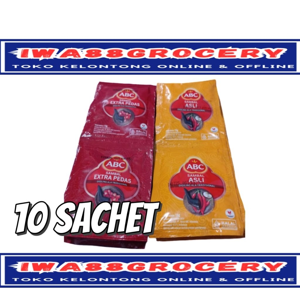

abc saos sambal asli & extra pedas all variant 10sct