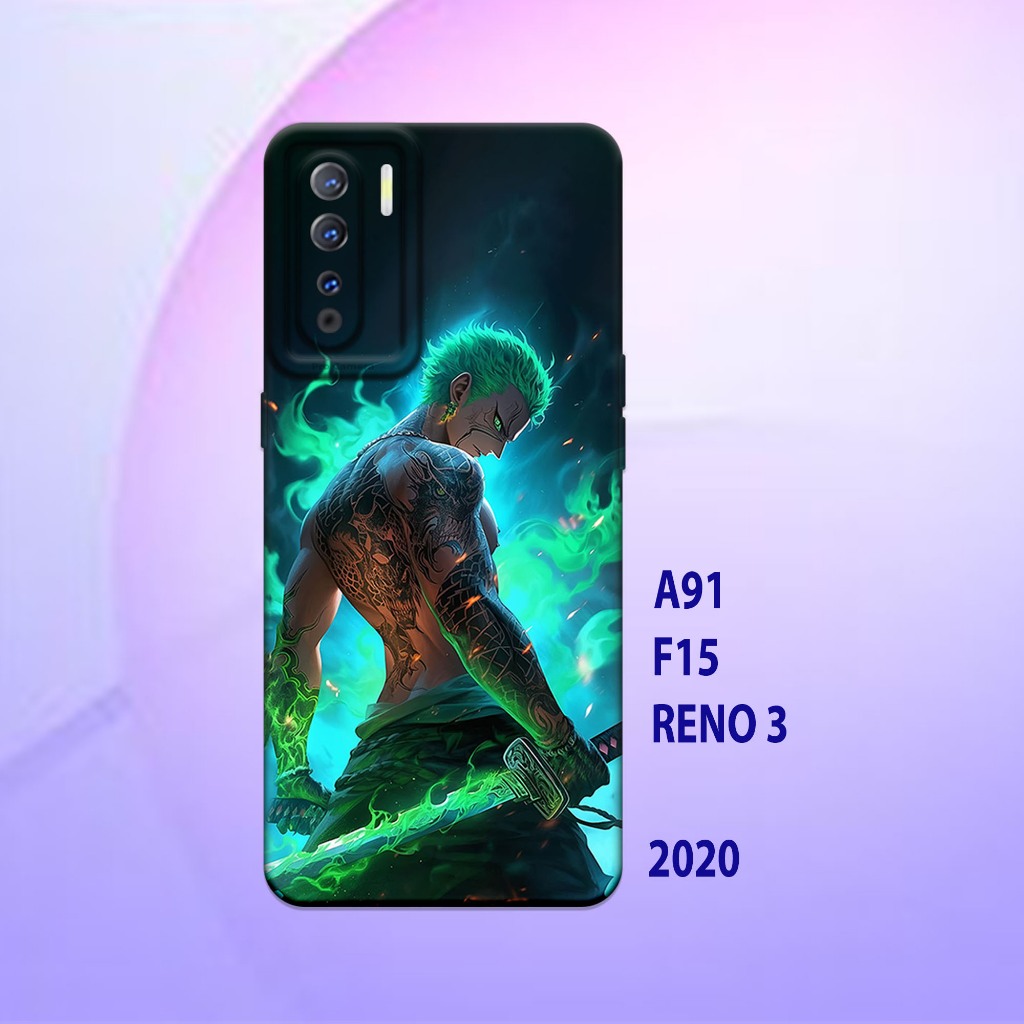 Silikon oppo A91 - oppo F15 - oppo Reno 3 _Casing case Proteksi HP bahan Lentur Tebal  Warna Hitam