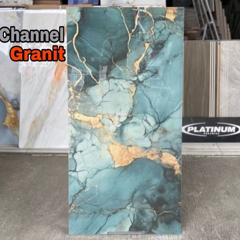 Granit Lantai 60×120 Sakarmarbo Luana Green permukaan Glazed Polish