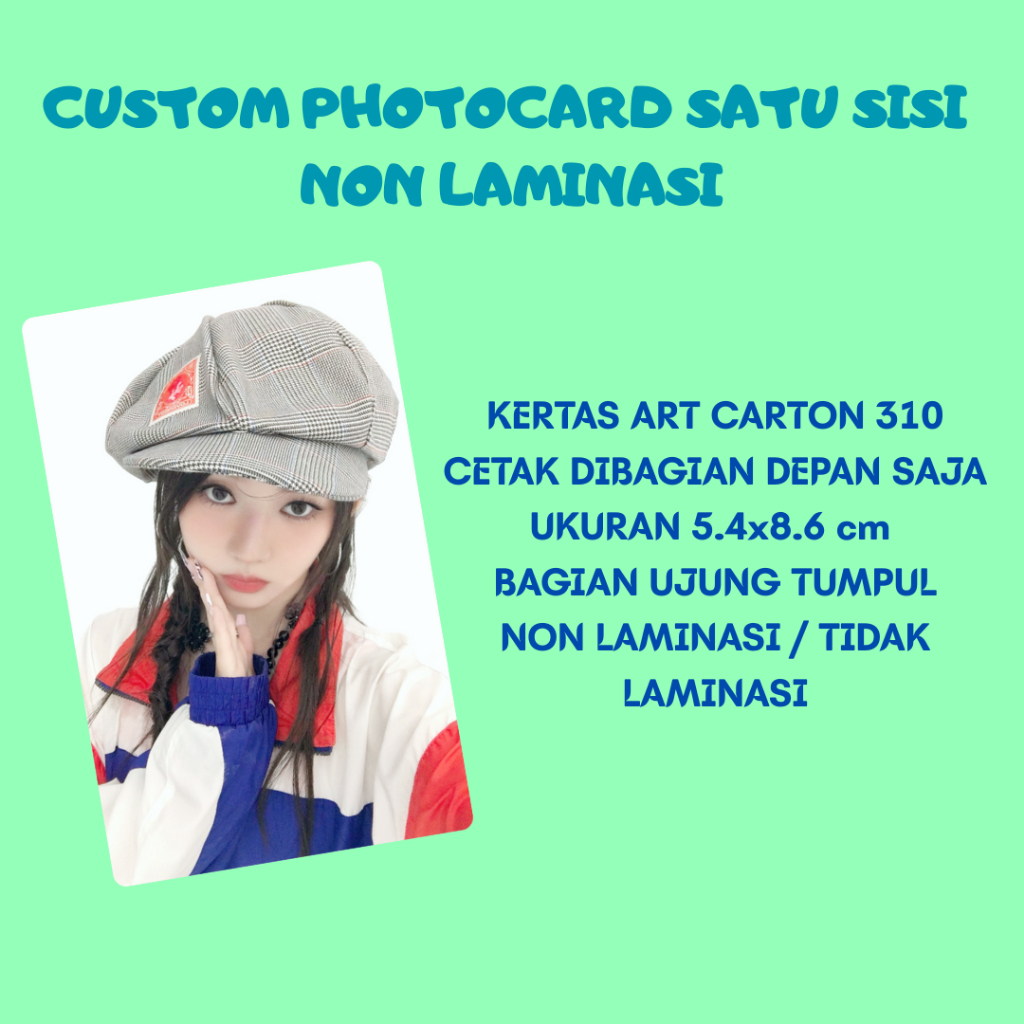 Cetak Photocard / Custom Photocard 1 Sisi Kpop Anime  Non Laminasi Kertas 310