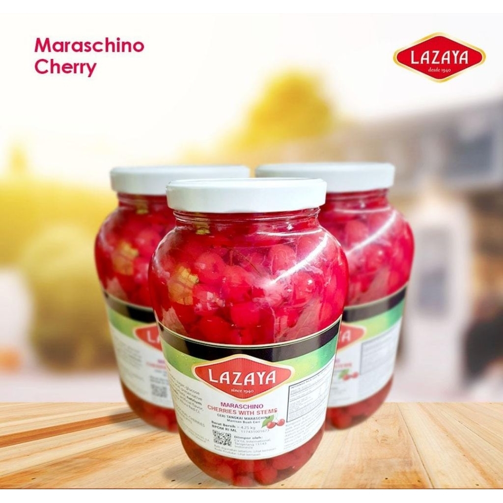 

Lazaya Maraschino Cherries with Stems // Ceri Tangkai // Manisan Buah Ceri 4,25kg
