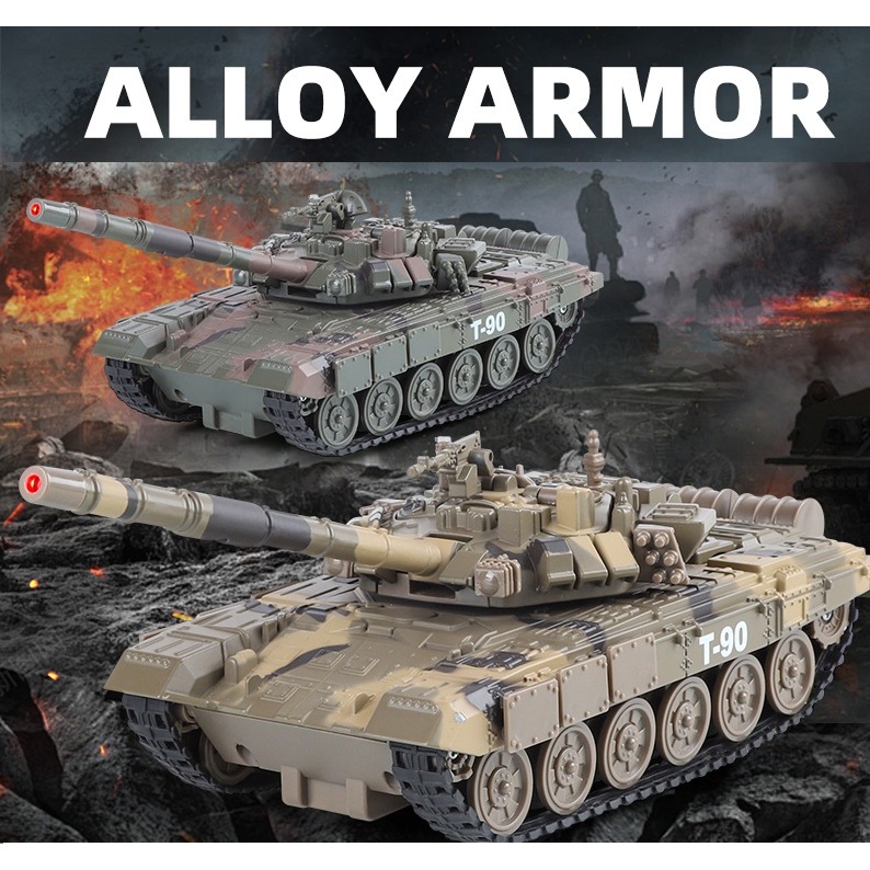 Diecast Tank Rusia T90 Alloy Metal Spray Toys Tank T90
