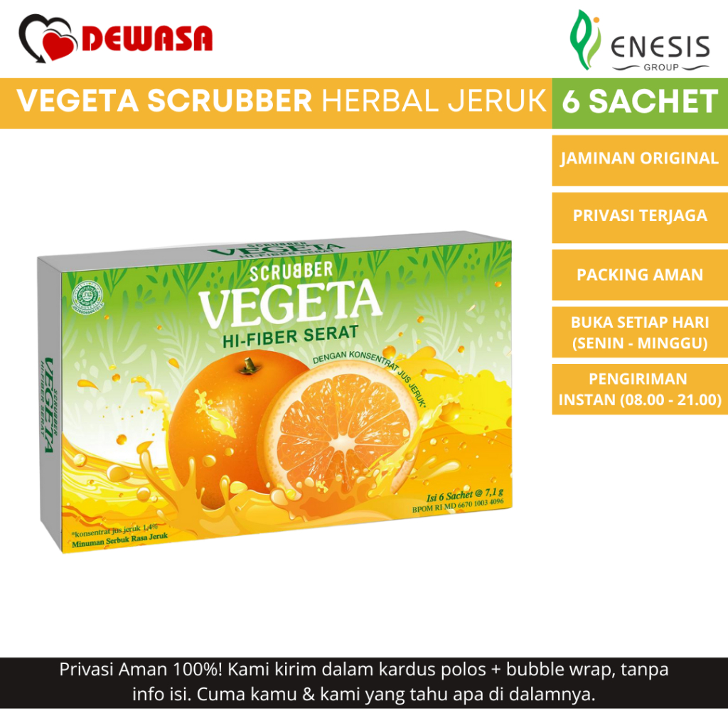 

VEGETA SCRUBBER Herbal Minuman Serat Rasa Jeruk - 6 Sachet