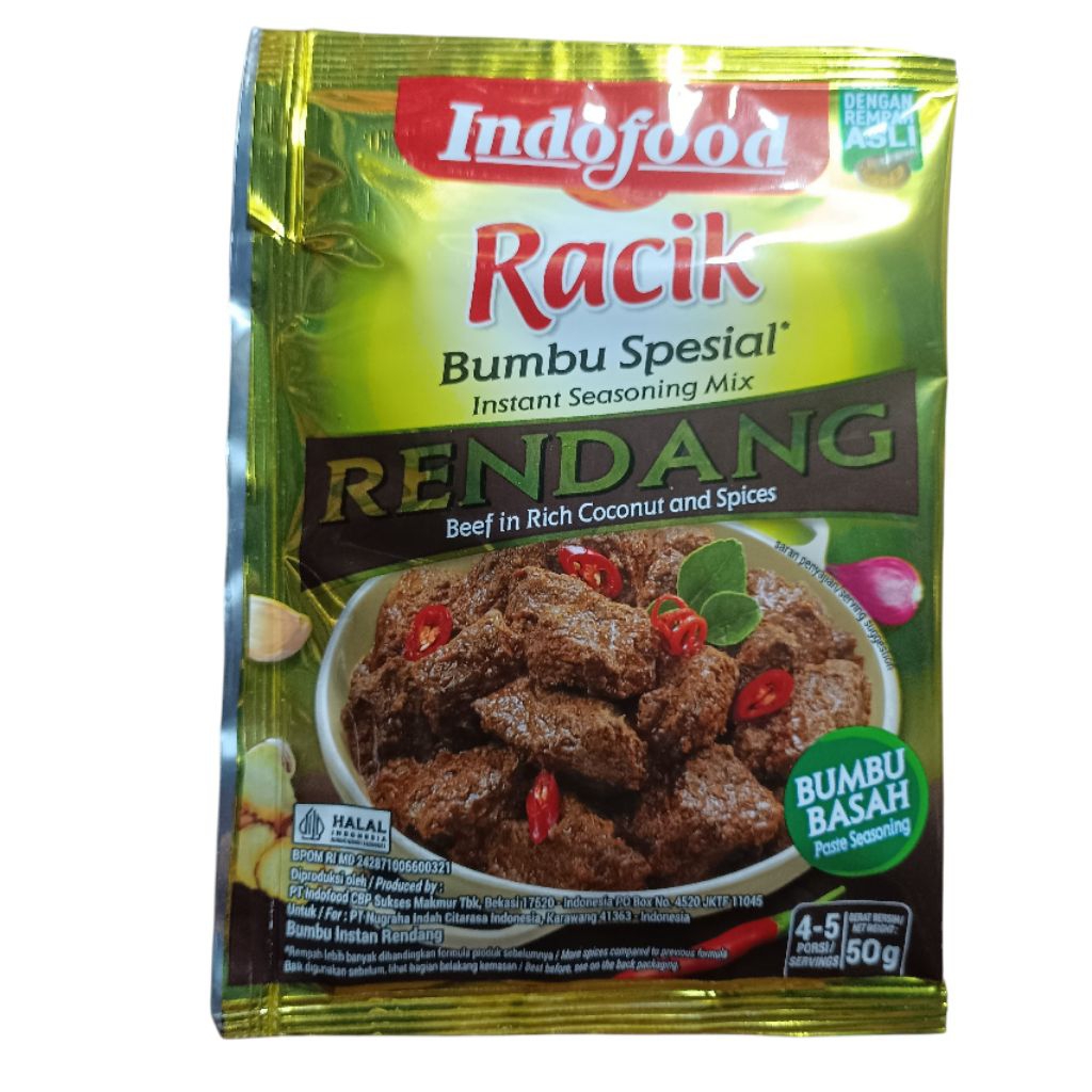 

Bumbu Basah Instant Racik Indofood Rendang 50 gr Padang