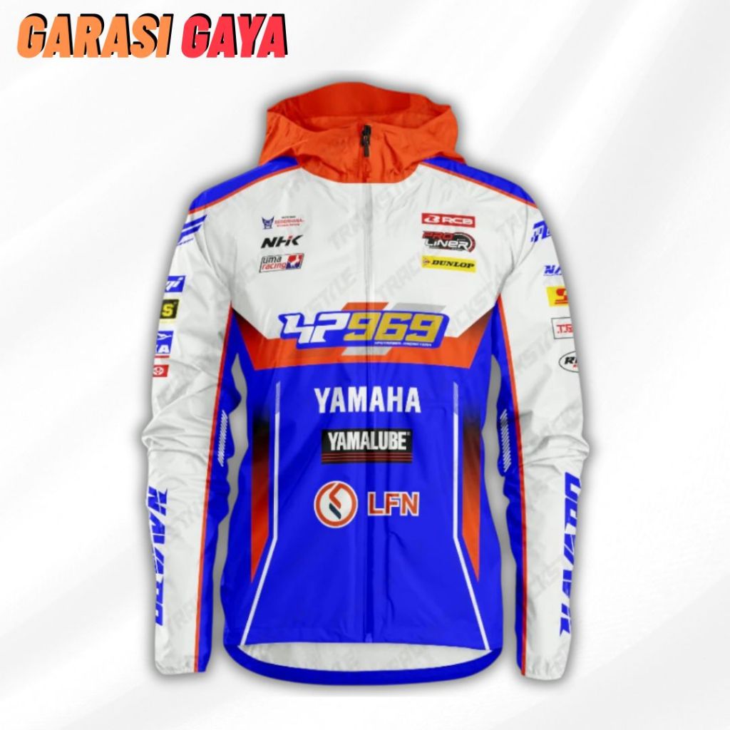 GAGA Jaket Racing Taslan Yamaha LFN HP969 RT Taslan Double Layer Waterproof