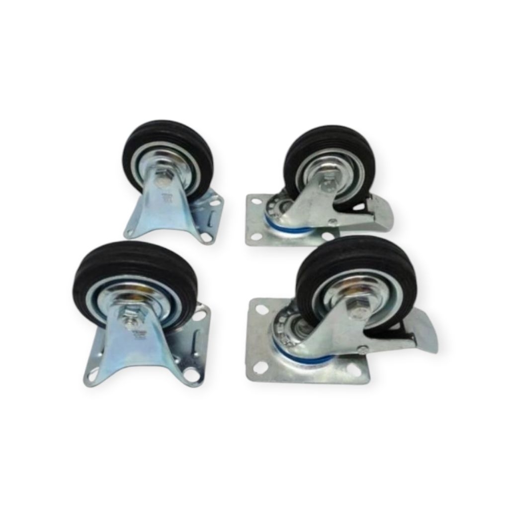 Roda Troli Karet RRT 4 inch 2rem+2mati