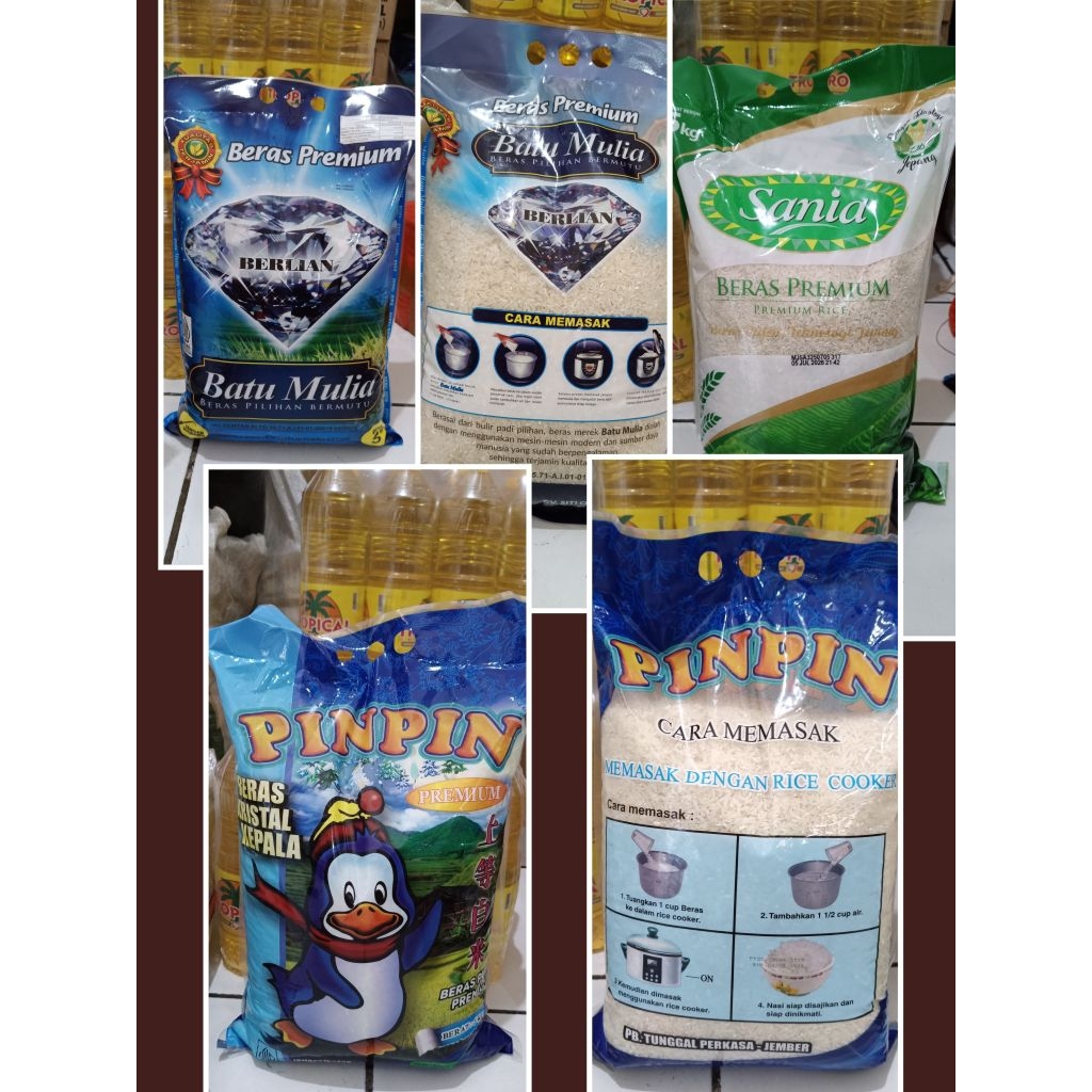 

BERAS PREMIUM 5 kg exp aman banget
