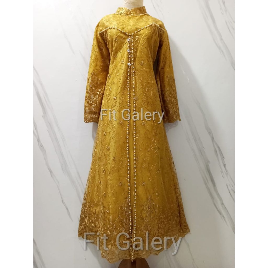Gamis Pesta Kuning Gold / Seragam Pesta Kuning Gold