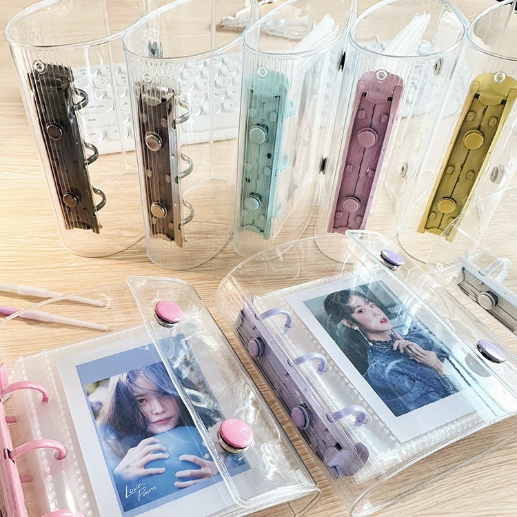 

Mini Binder A8 2 Klip 3 Ring untuk Bullet Journaling Diary Binder Photocard Isi Binder A8 dengan Desain Transparan dan Klip Warna-warni