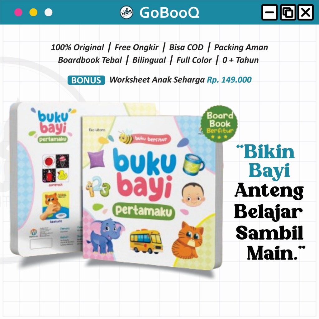 Buku Bayi 0 sampai 6 bulan Boardbook - Buku Bayi Pertamaku Berfitur Anak