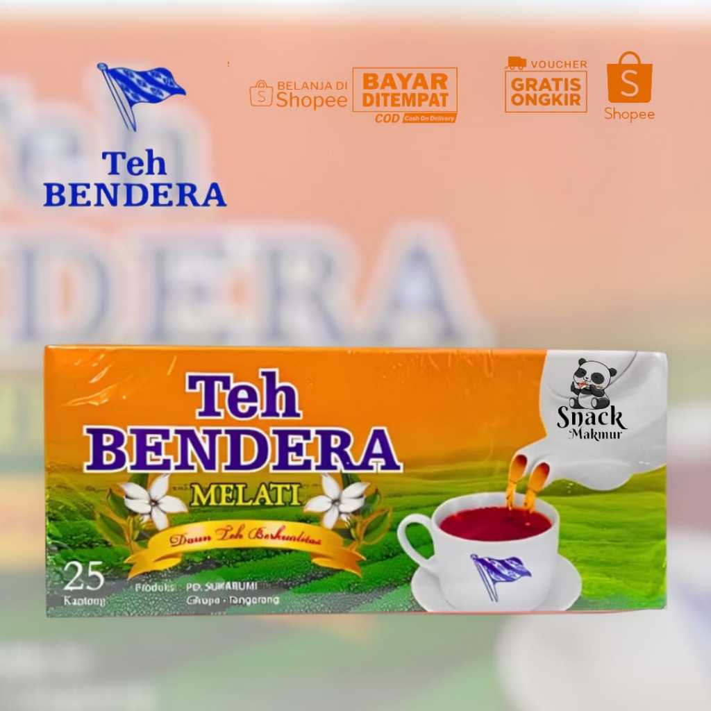 

TEH BENDERA KOTAK TEA MELATI 1 BOX 25 KANTONG /DAUN TEH ASLI INDONESIA