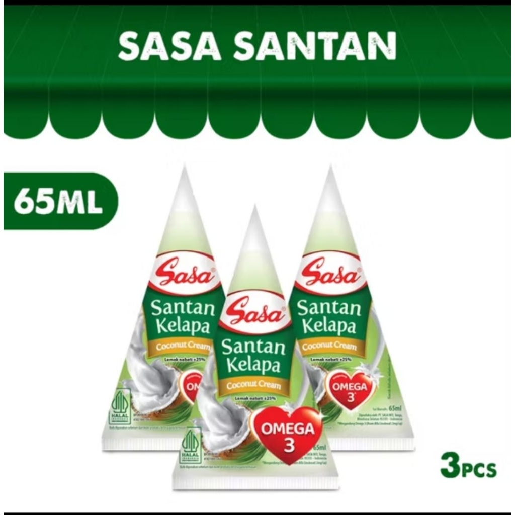 

Sasa santan 65 ml x 3 lebih hemat