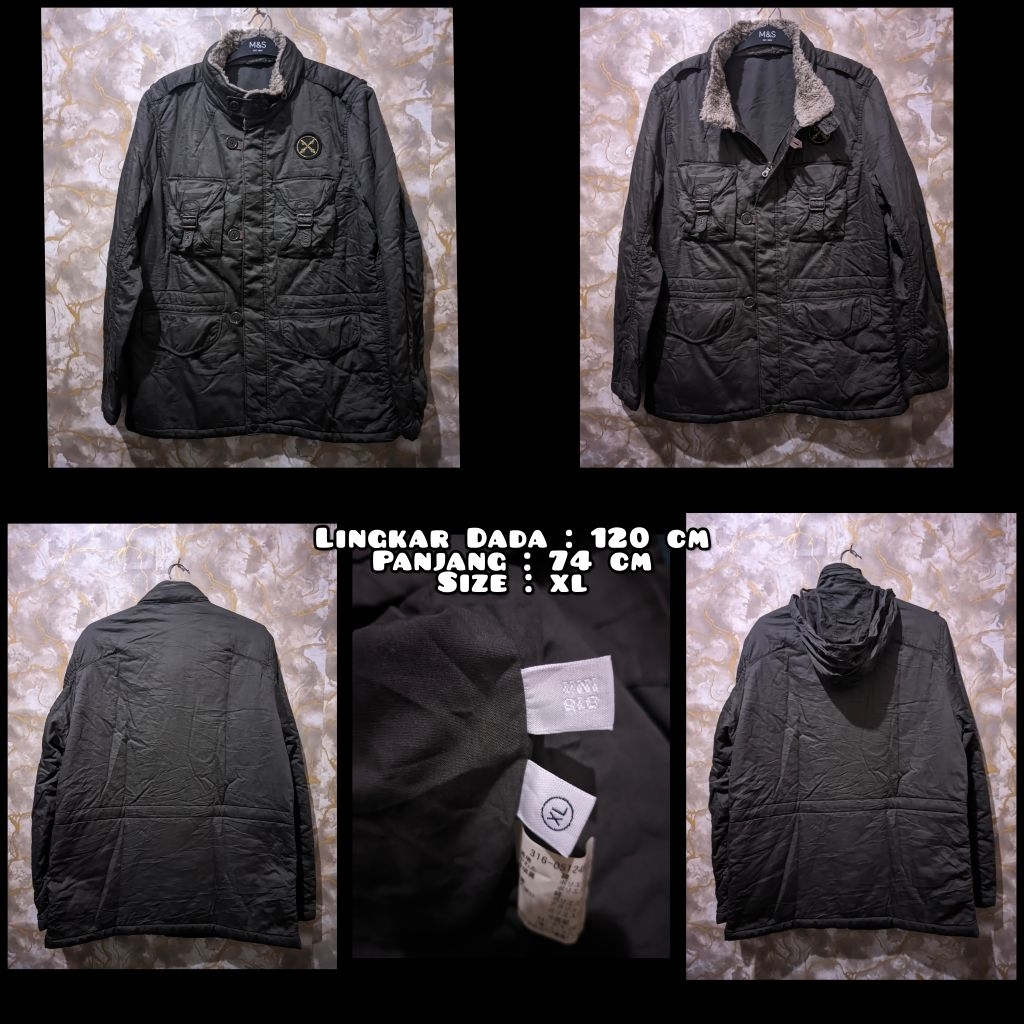 Jaket Parka Warna Hijau Army Second Original.