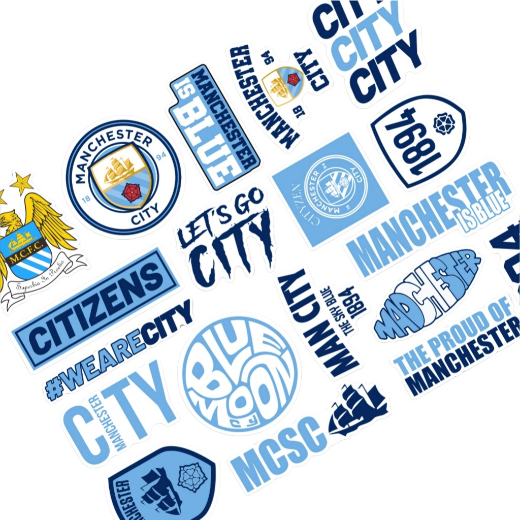 

STICKER PACK MANCHESTER CITY ISI 17PCS - PREMIUM STICKER - WATERPROOF - VINYL STICKER