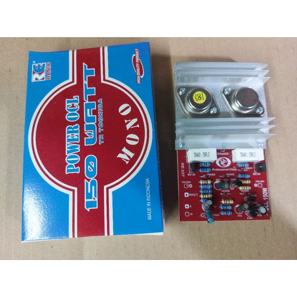 Kit Power Amplifier OCL Mono 150 Watt Jengkol Toshiba 2N3055 MJ2955
