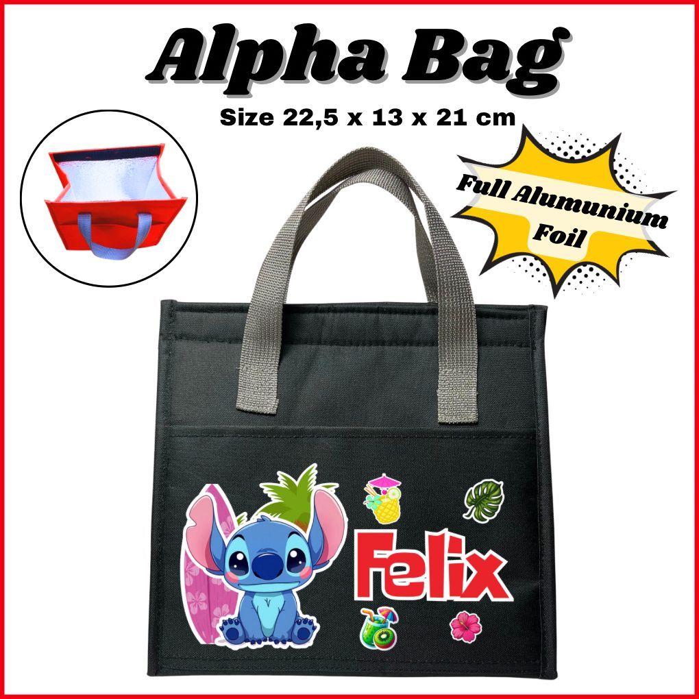 Tas Bekal Thermal Custom Nama Alfa 2