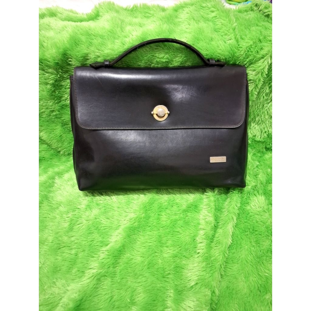 Tas kerja wanita hitam kulit asli Vokin genuine leather preloved