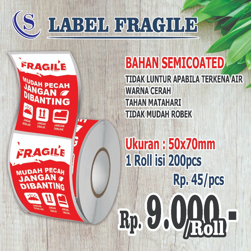 

Stiker Mudah pecah Jangan Dibanting Sticker Fragile 200pcs per Roll